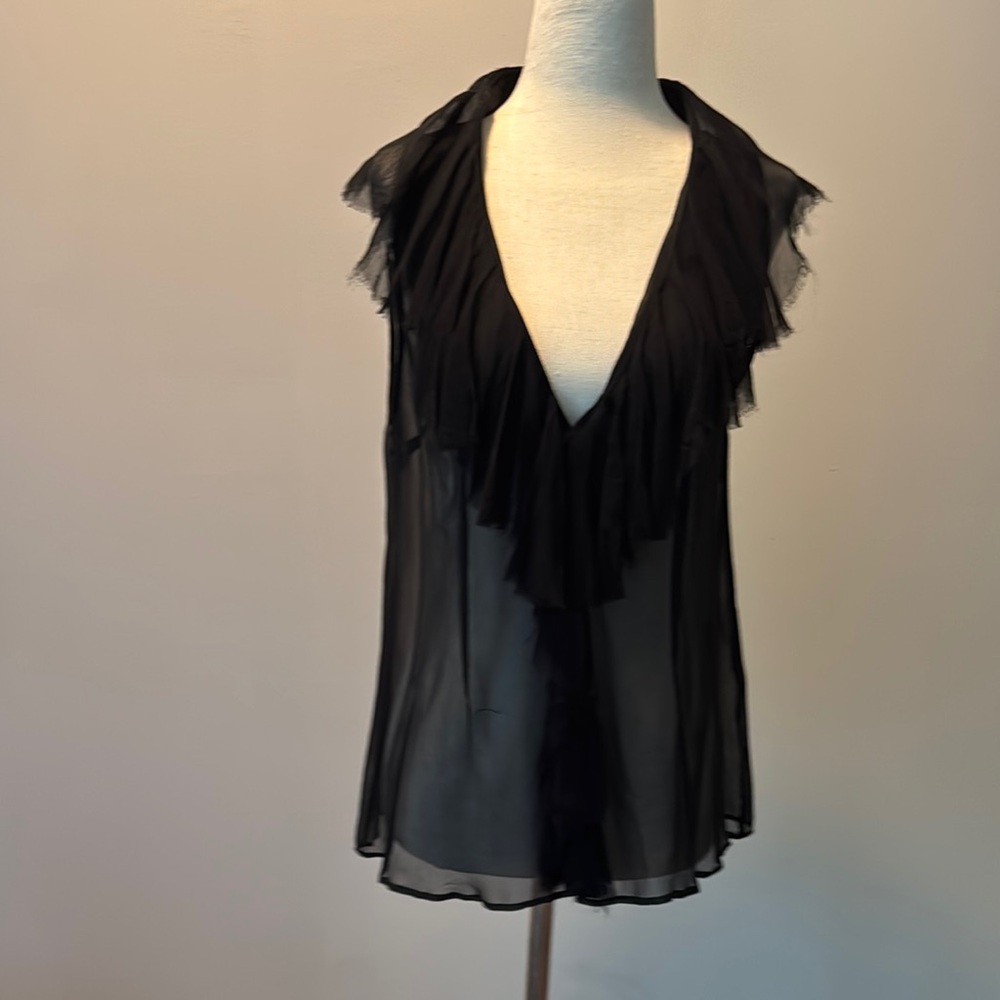 Sheer Black Sleeveless Top